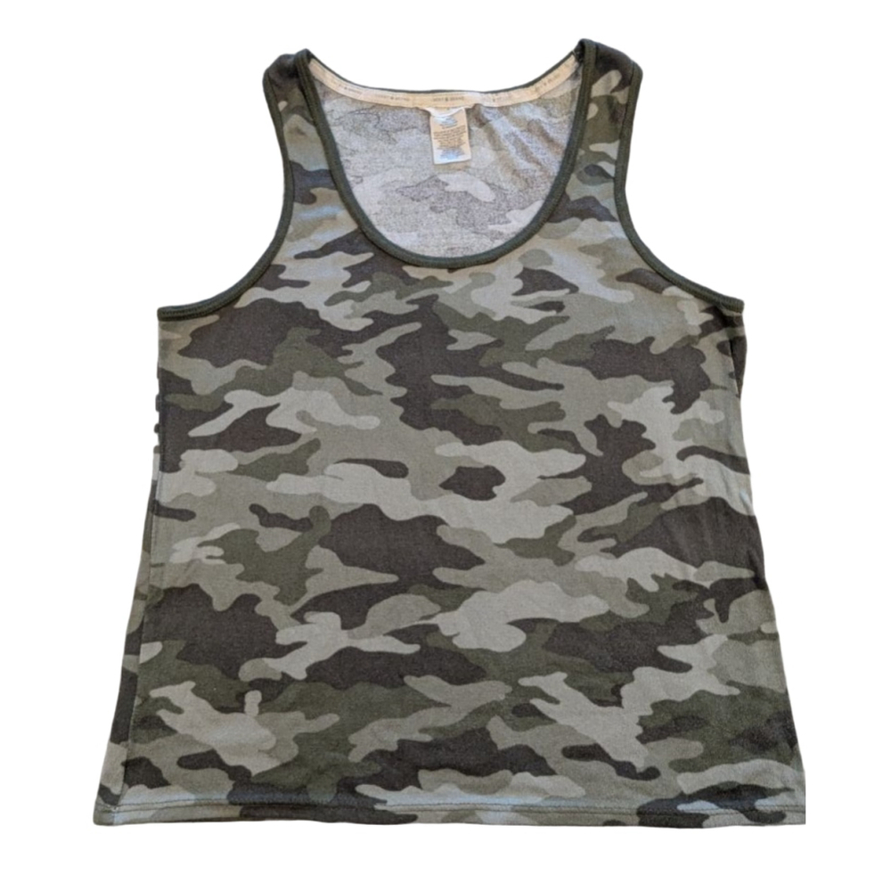Women's Lucky Brand Camo Tank Top M Green Gray